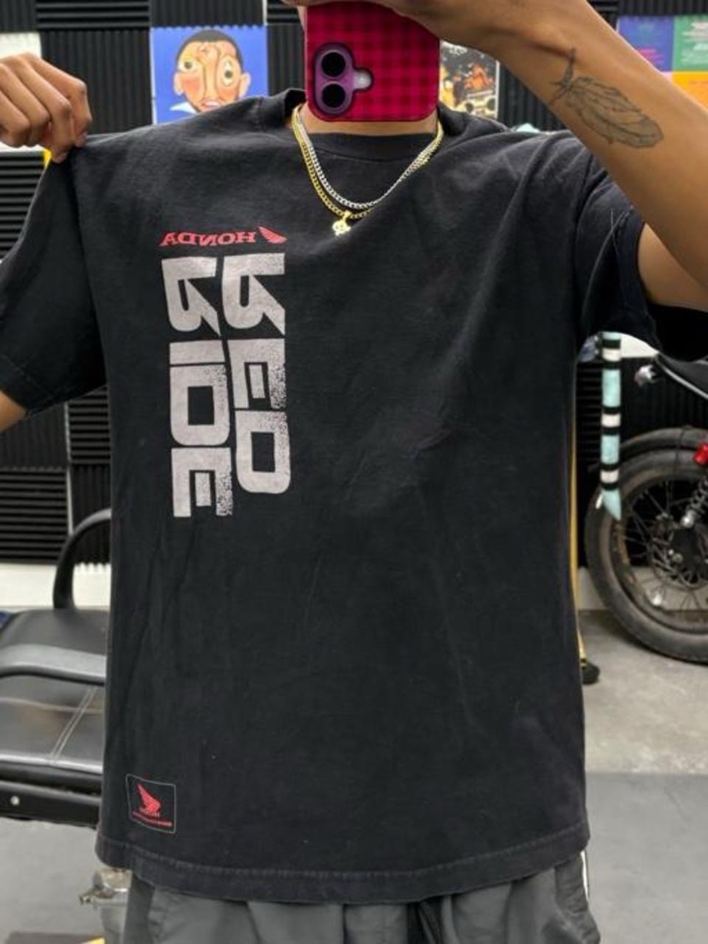 VINTAGE official honda black tee!! 100% cotton!